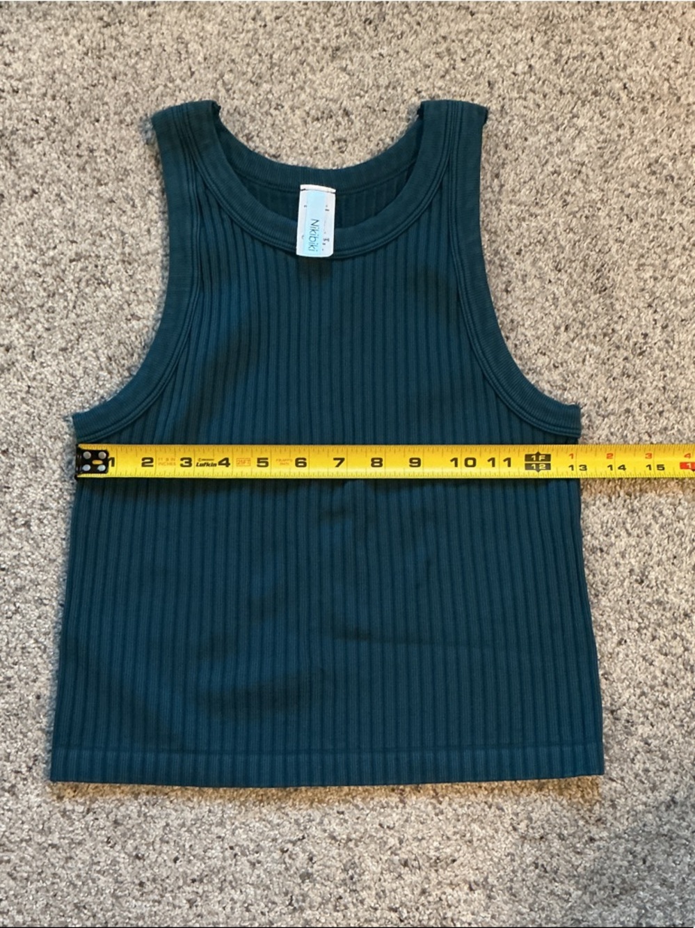 New Bundle of Nikibiki Ribbed Tank Tops ~ Teal, Sage, Brown - Picture 4 of 5